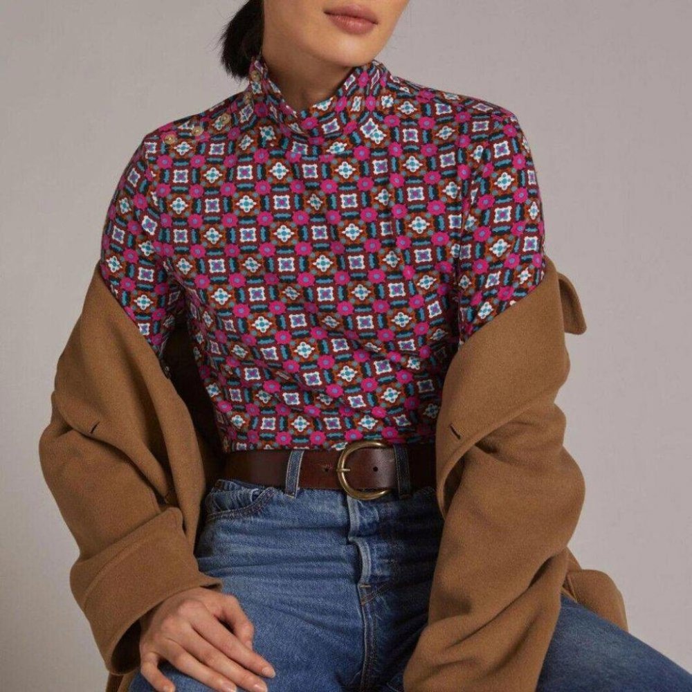 Maeve Multicolor Geometric Blouse